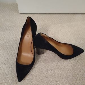 J crew black suede heels size 7